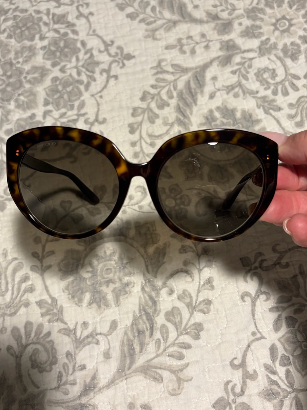 Jimmy Choo Oversized Tortoiseshell Sunglasses - Brown Lenses